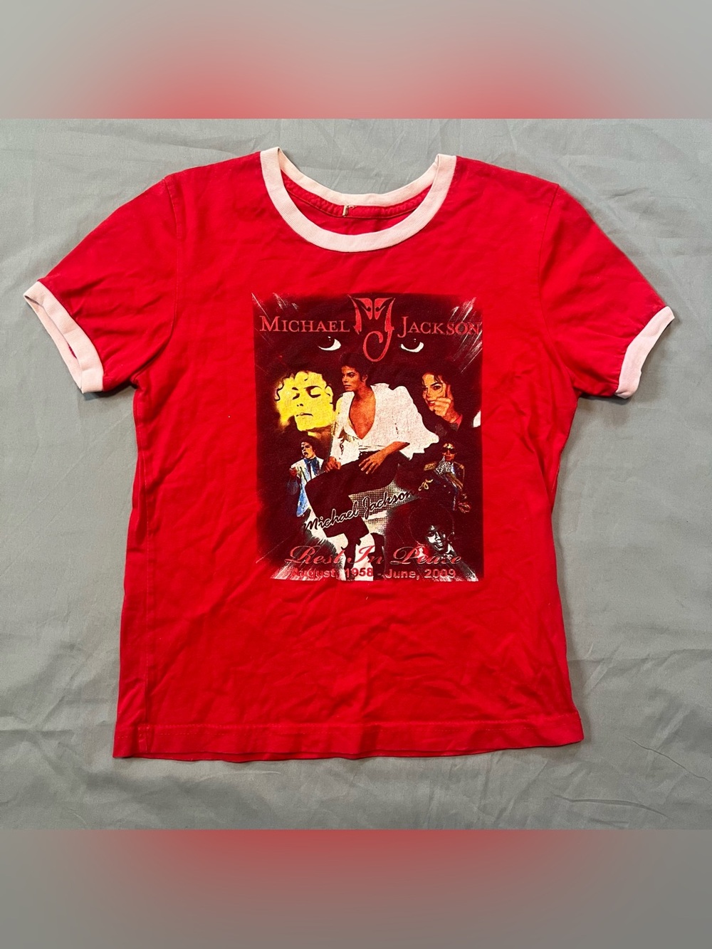 Red Graphic Ringer Tee